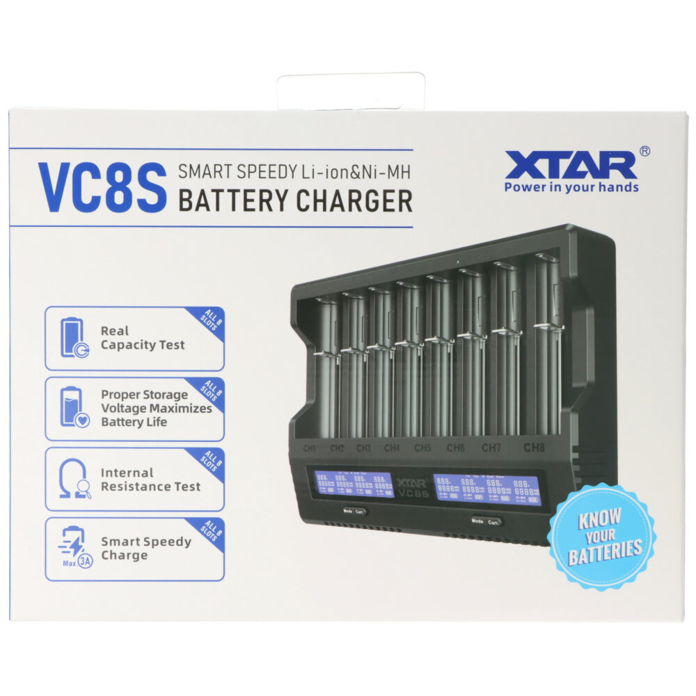 Chargeur de Piles Rechargeables XTAR VC8S Set complet - AA/AAA Lithium-ion/ NiMH