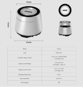 Chargeur de Piles Xtar L8 BOX AA AAA Lithium-ion NiMH LI ION ebl nite core seebysound protection
